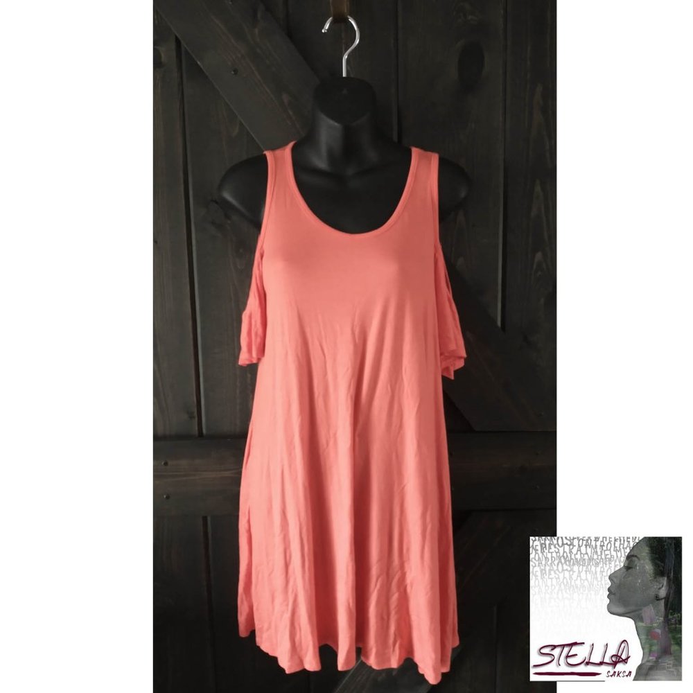🧡 Lollipop Star Orange Cold Shoulder Dress
